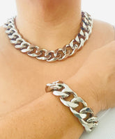 Chunky/Thick Necklace & Bracelet Set